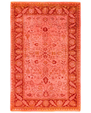 Overdyed Hand-Knotted Wool Modern-Contemporary Pink Area Rug 2' 8" x 4' 1"