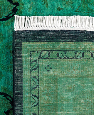 Overdyed Hand-Knotted Wool Modern-Contemporary Green Area Rug 8' 1" x 10' 6"