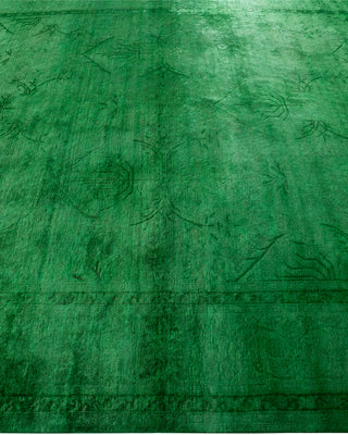 Overdyed Hand-Knotted Green Area Rug 8' 2" x 10' 1"