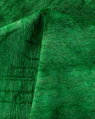 Overdyed Hand-Knotted Green Area Rug 8' 2" x 10' 1"