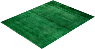 Overdyed Hand-Knotted Green Area Rug 8' 2" x 10' 1"