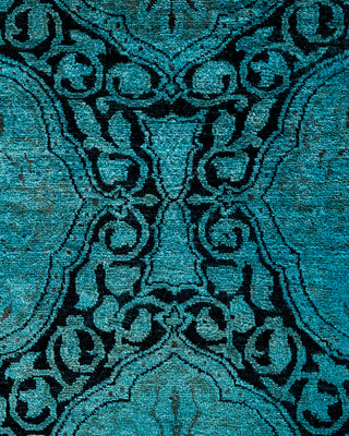 Contemporary Hand-Knotted Overdyed Blue Area Rug 8' 1" x 10' 3"