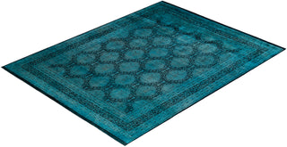 Contemporary Hand-Knotted Overdyed Blue Area Rug 8' 1" x 10' 3"