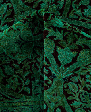 Overdyed Hand-Knotted Wool Modern-Contemporary Green Area Rug 6' 1" x 9' 3"