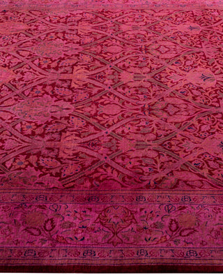 Overdyed Hand-Knotted Wool Modern-Contemporary Purple Area Rug 6' 1" x 8' 11"