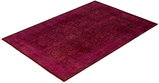 Overdyed Hand-Knotted Wool Modern-Contemporary Purple Area Rug 6' 1" x 8' 11"