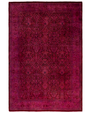 Overdyed Hand-Knotted Wool Modern-Contemporary Purple Area Rug 6' 1" x 8' 11"