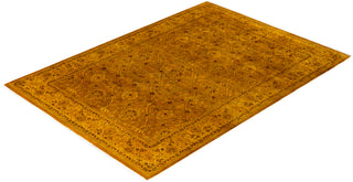 Overdyed Hand-Knotted Wool Modern-Contemporary Gold Area Rug 6' 0" x 8' 6"