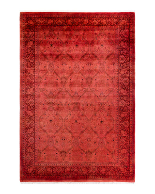 Contemporary Fine Vibrance Pink Wool Area Rug 6' 1" x 9' 0"