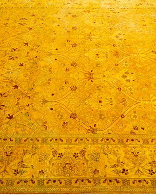 Contemporary Hand Knotted  Yellow Square Area Rug 6' 2" x 6' 5"