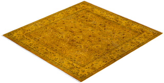 Contemporary Hand Knotted  Yellow Square Area Rug 6' 2" x 6' 5"