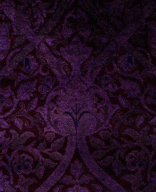 Overdyed One-of-a-Kind Wool Purple Runner 2' 7" x 12' 7"