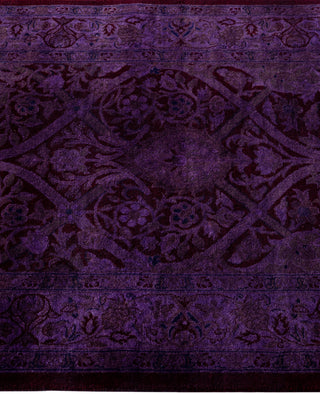 Overdyed One-of-a-Kind Wool Purple Runner 2' 7" x 12' 7"