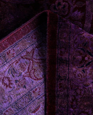 Overdyed One-of-a-Kind Wool Purple Runner 2' 7" x 12' 7"