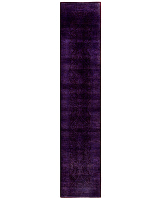 Overdyed One-of-a-Kind Wool Purple Runner 2' 7" x 12' 7"