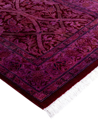 Overdyed Hand-Knotted Wool Modern-Contemporary Purple Runner 2' 7" x 9' 0"