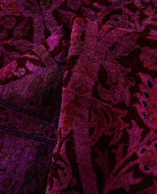 Overdyed Hand-Knotted Wool Modern-Contemporary Purple Runner 2' 7" x 9' 0"