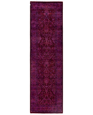 Overdyed Hand-Knotted Wool Modern-Contemporary Purple Runner 2' 7" x 9' 0"
