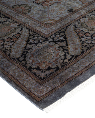 Contemporary Fine Vibrance Gray Wool Area Rug - 8' 2" x 10' 5"