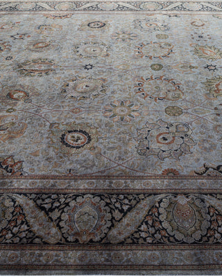 Contemporary Fine Vibrance Gray Wool Area Rug - 8' 2" x 10' 5"