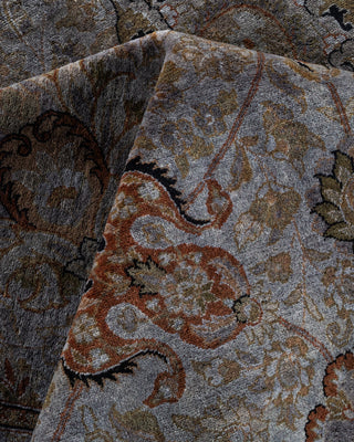 Contemporary Fine Vibrance Gray Wool Area Rug - 8' 2" x 10' 5"