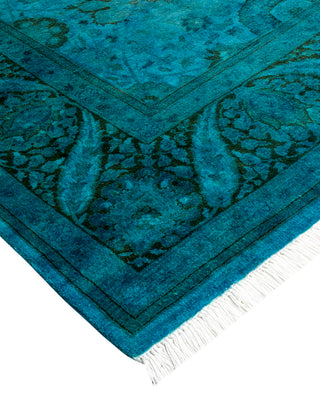 Modern Overdyed Hand Knotted Wool Blue Area Rug 6' 0" x 9' 4"