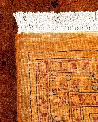 Contemporary Hand Knotted Overdyed Orange Square Area Rug 9' 11" x 10' 10"