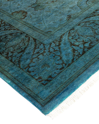 Modern Overdyed Hand Knotted Wool Blue Area Rug 6' 1" x 9' 0"