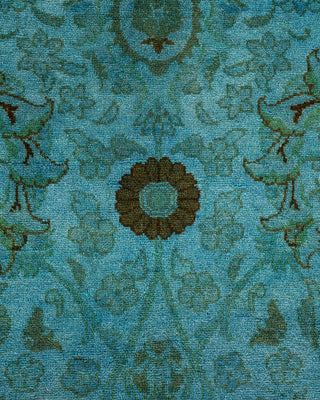 Contemporary Hand-Knotted Overdyed Blue Area Rug 6' 1" x 9' 0"