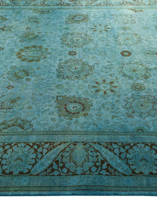 Contemporary Hand-Knotted Overdyed Blue Area Rug 6' 1" x 9' 0"