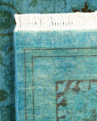 Contemporary Hand-Knotted Overdyed Blue Area Rug 6' 1" x 9' 0"