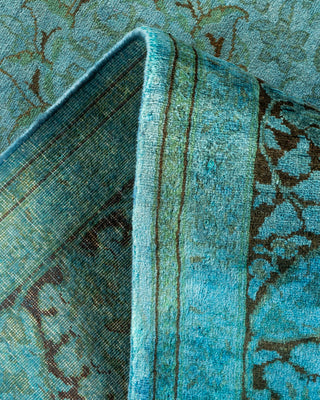 Contemporary Hand-Knotted Overdyed Blue Area Rug 6' 1" x 9' 0"