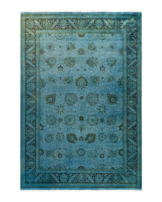 Modern Fine Vibrance Blue Area Rug 6' 1" x 9' 0"