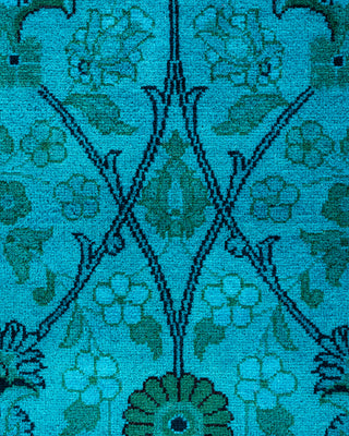 Contemporary Hand-Knotted Overdyed Blue Area Rug 6' 2" x 9' 4"