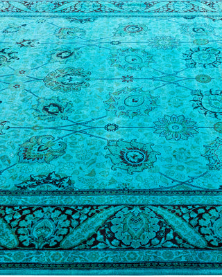 Contemporary Hand-Knotted Overdyed Blue Area Rug 6' 2" x 9' 4"