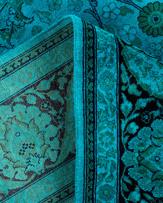 Contemporary Hand-Knotted Overdyed Blue Area Rug 6' 2" x 9' 4"