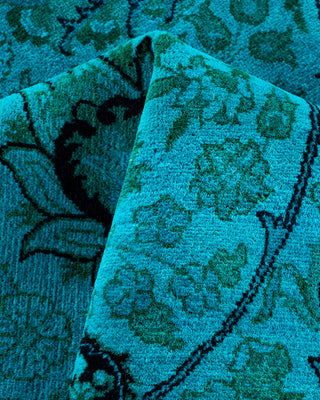 Contemporary Hand-Knotted Overdyed Blue Area Rug 6' 2" x 9' 4"