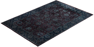 Overdyed One-of-a-Kind Wool Gray Area Rug 6' 0" x 9' 0"