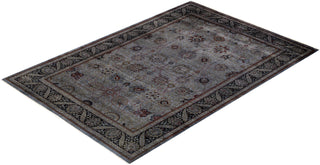 Contemporary Hand Knotted Overdyed Gray Area Rug 6' 1" x 8' 10"