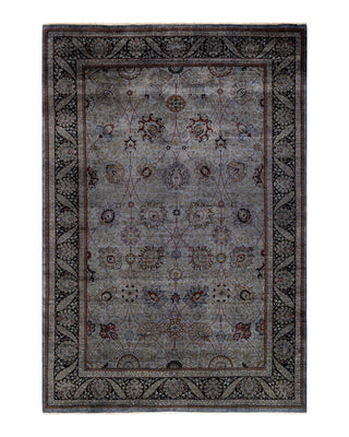 Contemporary Fine Vibrance Gray Wool Area Rug 6' 1" x 8' 10"