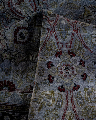 Contemporary Hand-Knotted Overdyed Gray Area Rug 6' 4" x 9' 7"