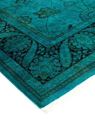 Contemporary Fine Vibrance Blue Wool Area Rug - 6' 1" x 8' 9"