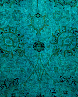 Contemporary Fine Vibrance Blue Wool Area Rug - 6' 1" x 8' 9"