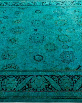 Contemporary Fine Vibrance Blue Wool Area Rug - 6' 1" x 8' 9"