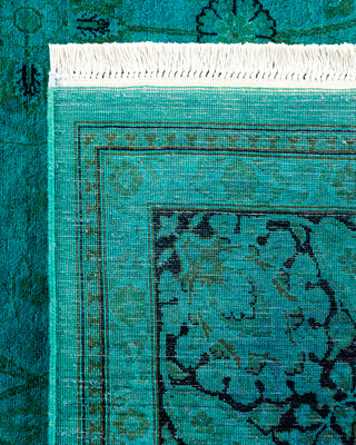 Contemporary Fine Vibrance Blue Wool Area Rug - 6' 1" x 8' 9"