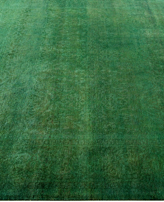 Overdyed One-of-a-Kind Wool Green Area Rug 6' 1" x 9' 5"