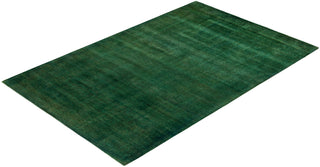 Overdyed One-of-a-Kind Wool Green Area Rug 6' 1" x 9' 5"