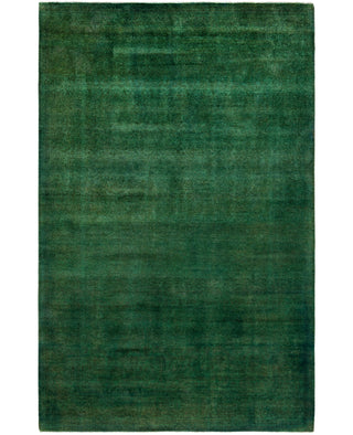 Overdyed One-of-a-Kind Wool Green Area Rug 6' 1" x 9' 5"