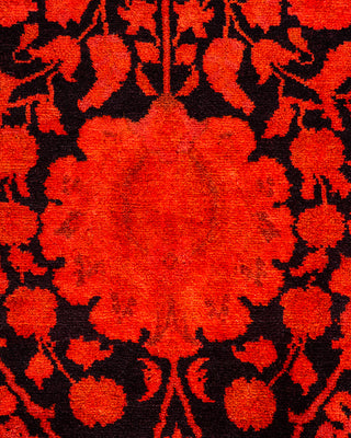 Contemporary Hand-Knotted Overdyed Orange Area Rug 6' 2" x 8' 10"