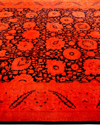 Contemporary Hand-Knotted Overdyed Orange Area Rug 6' 2" x 8' 10"
